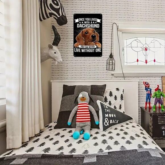 Tin Sign •Baby Doxie •Once You’ve Lived With A Dachshund You Can’t Live Without - Picture 2 of 8